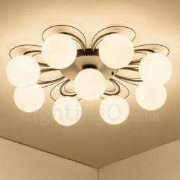 Lámpara de araña integrada rústica de 9 luces