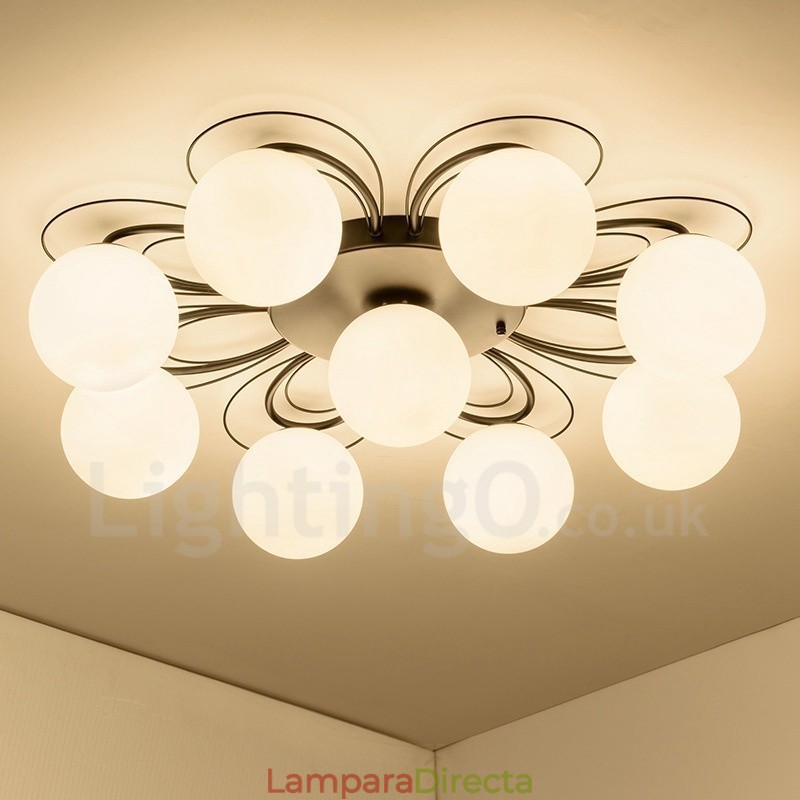 Lámpara de araña integrada rústica de 9 luces
