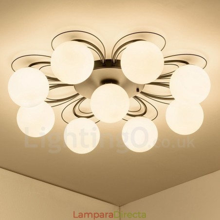 Lámpara de araña integrada rústica de 9 luces Lámpara de araña integrada rústica de 9 luces