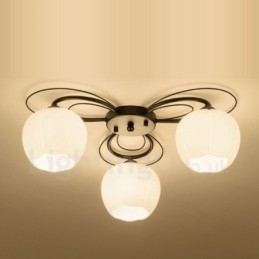 Lámpara de araña integrada rústica de 3 luces