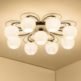 Lámpara de araña integrada rústica de 9 luces