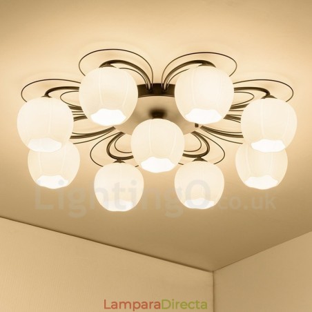 Lámpara de araña integrada rústica de 9 luces Lámpara de araña integrada rústica de 9 luces