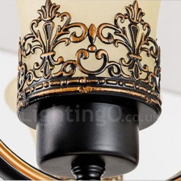 Lámpara de araña de metal integrada estilo rústico de 6 luces