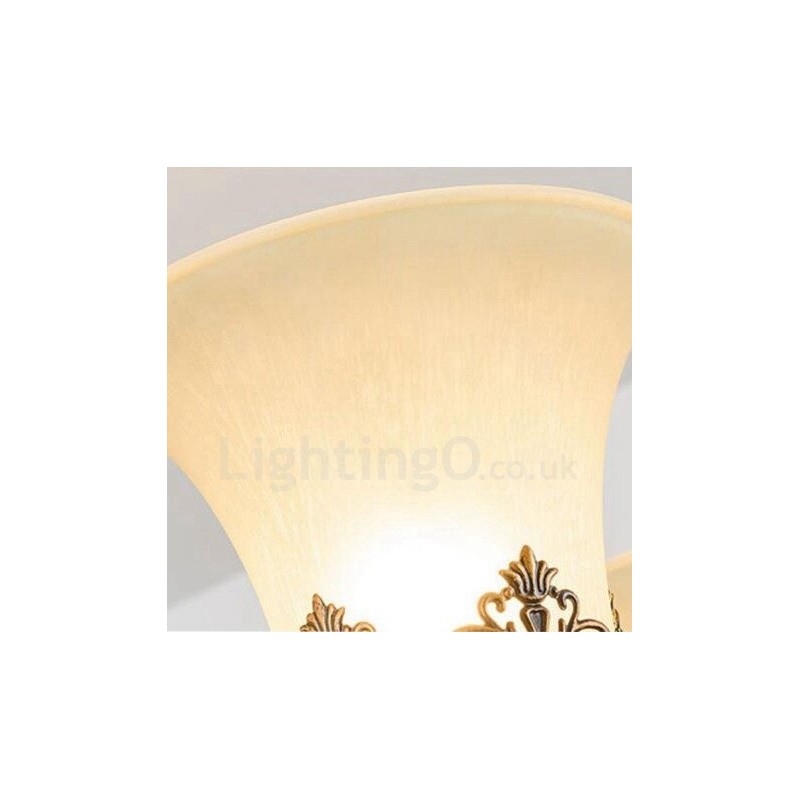 Lámpara de araña de metal integrada estilo rústico de 6 luces