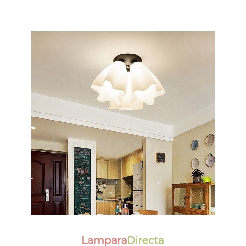 Lámpara de araña integrada rústica de 3 luces
