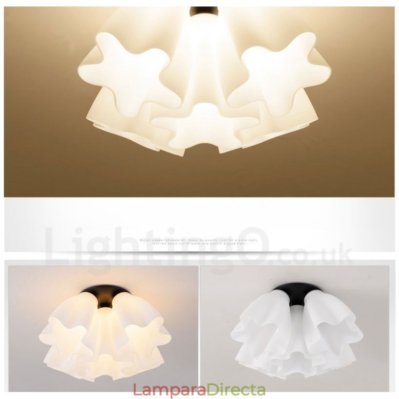 Lámpara de araña integrada rústica de 5 luces