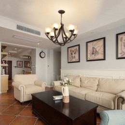 Lámpara de araña de metal integrada estilo rústico de 6 luces