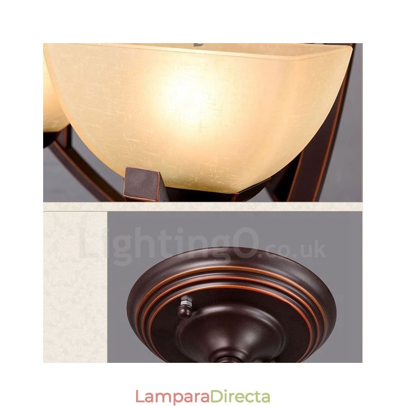 Lámpara de araña de metal integrada estilo rústico de 6 luces