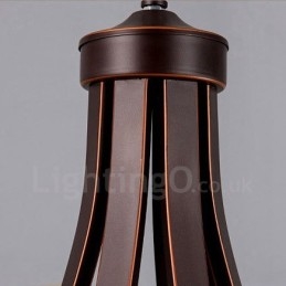 Lámpara de araña de metal integrada estilo rústico de 6 luces