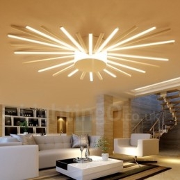 Lámpara de araña de metal integrada moderna y contemporánea de 28 luces