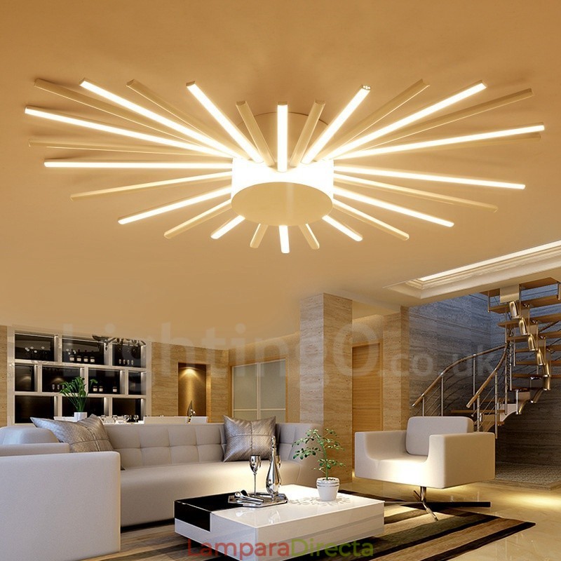 Lámpara de araña de metal integrada moderna y contemporánea de 28 luces