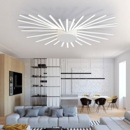 Lámpara de araña de metal integrada moderna y contemporánea de 28 luces