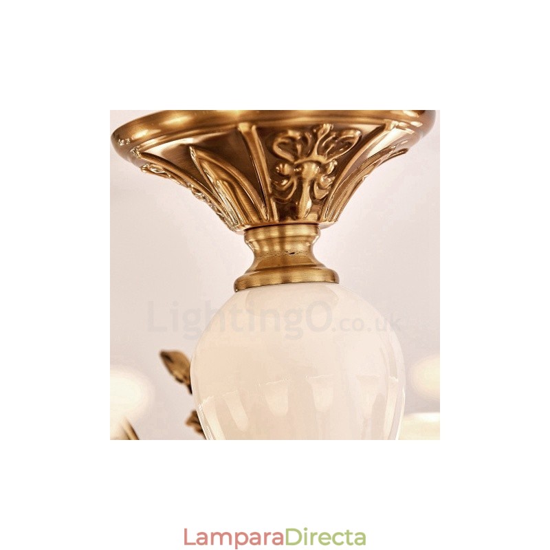 Lámpara de araña clásica tradicional de lujo de metal integrada de 6 luces