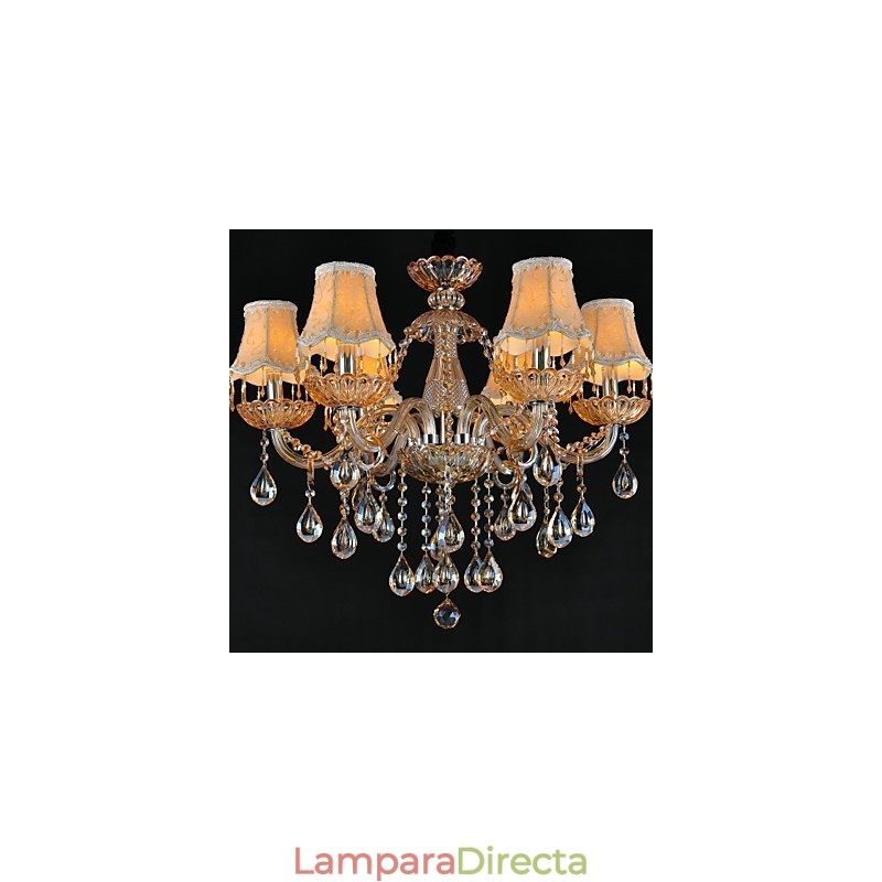 Lámpara de araña de cristal tradicional clásica de 6 luces