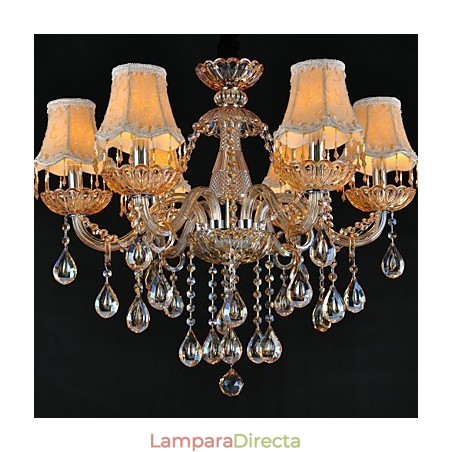 Lámpara de araña de cristal tradicional clásica de 6 luces Lámpara de araña de cristal tradicional clásica de 6 luces