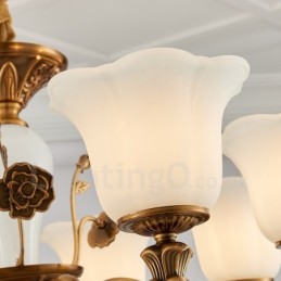 Lámpara de araña clásica tradicional de lujo de metal integrada de 8 luces