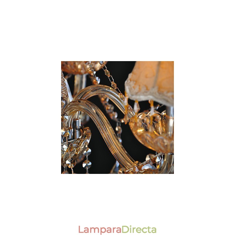 Lámpara de araña de cristal tradicional clásica de 6 luces