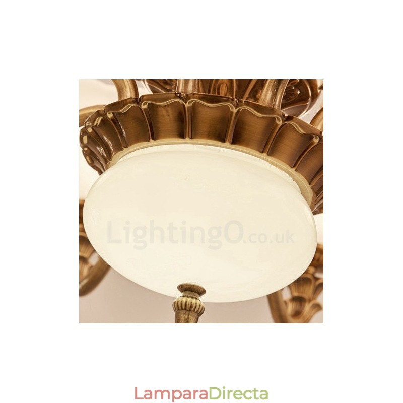 Lámpara de araña clásica tradicional de lujo de metal integrada de 15 luces