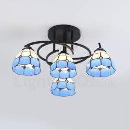 Lámpara de araña integrada de estilo mediterráneo de 4 luces
