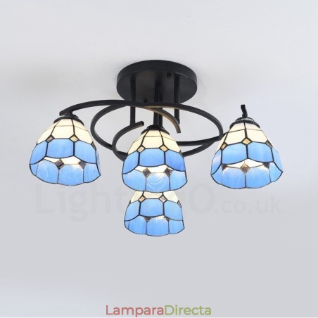 Lámpara de araña integrada de estilo mediterráneo de 4 luces Lámpara de araña integrada de estilo mediterráneo de 4 luces