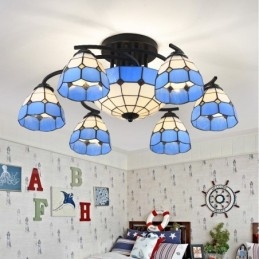Lámpara de araña integrada de estilo mediterráneo de 9 luces
