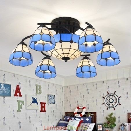 Lámpara de araña integrada de estilo mediterráneo de 9 luces Lámpara de araña integrada de estilo mediterráneo de 9 luces