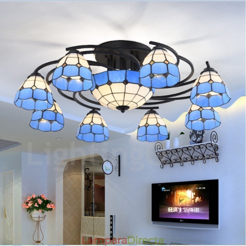 Lámpara de araña integrada de estilo mediterráneo de 11 luces
