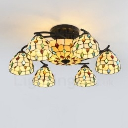 Lámpara de araña integrada de estilo mediterráneo de 9 luces