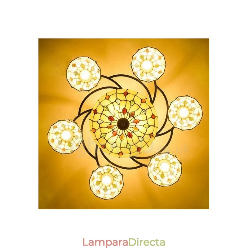 Lámpara de araña integrada de estilo mediterráneo de 9 luces