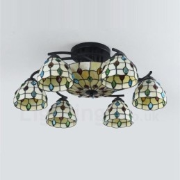 Lámpara de araña integrada de estilo mediterráneo de 9 luces