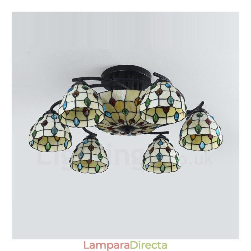 Lámpara de araña integrada de estilo mediterráneo de 9 luces