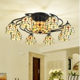Lámpara de araña integrada de estilo mediterráneo de 11 luces