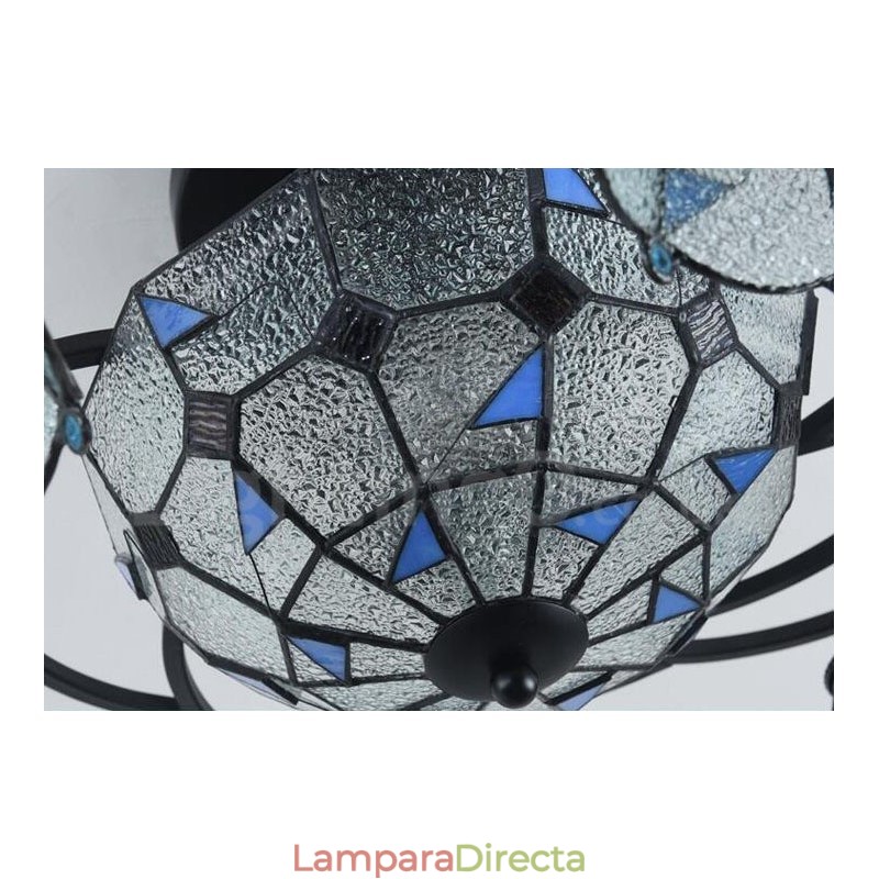 Lámpara de araña de metal integrada para baño, estilo mediterráneo, 11 luces