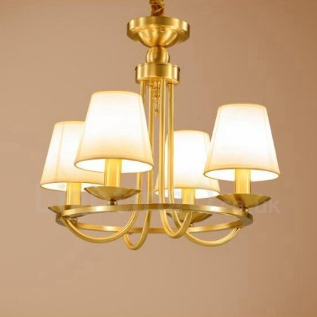 Lámpara de araña de cobre con 4 luces de estilo rústico Lámpara de araña de cobre con 4 luces de estilo rústico