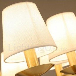 Lámpara de araña rústica de 6 luces con iluminación integrada de metal y cobre