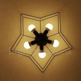 Lámpara de araña integrada rústica de 5 luces