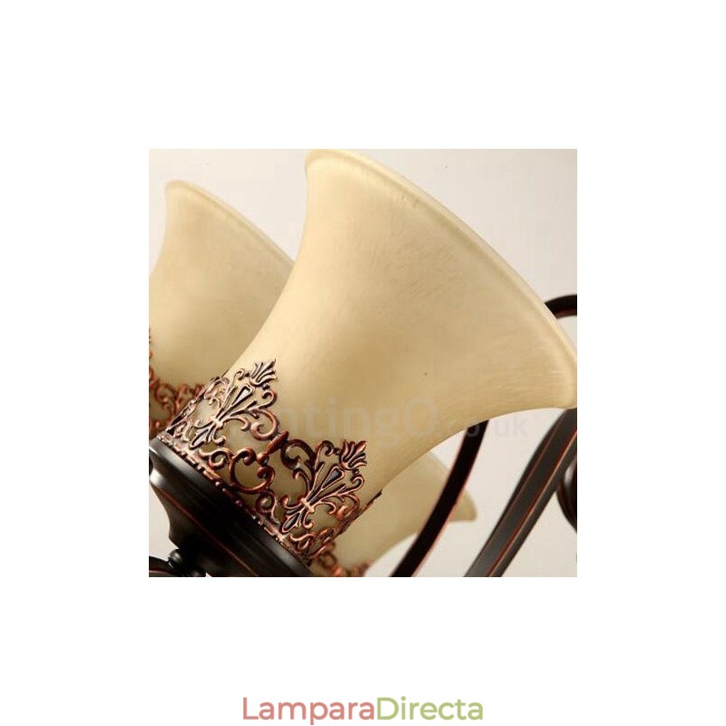 Lámpara de araña de metal integrada estilo rústico de 3 luces