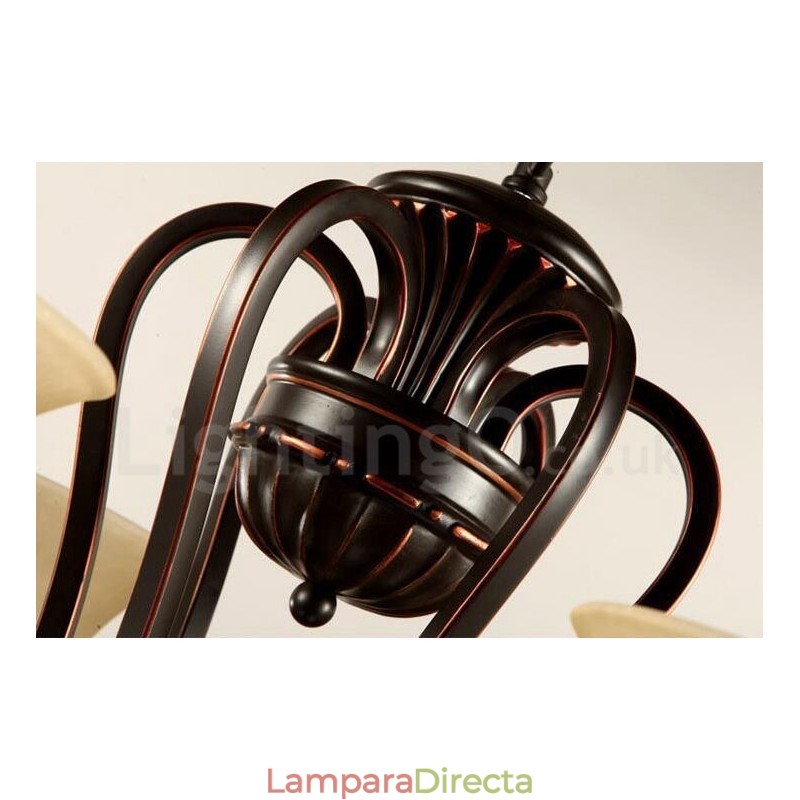 Lámpara de araña de metal integrada estilo rústico de 3 luces