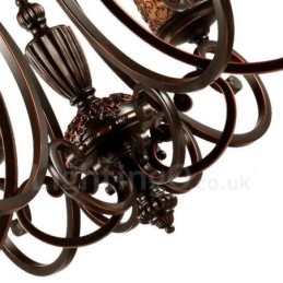 Lámpara de araña de metal integrada estilo rústico de 6 luces