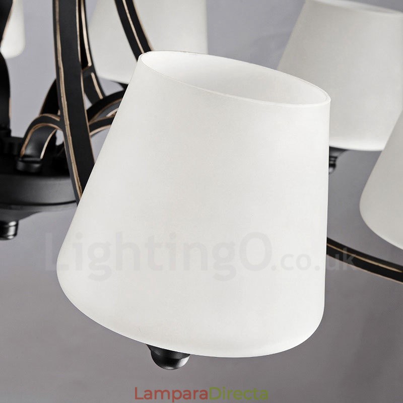 Lámpara de araña de metal integrada estilo rústico de 6 luces