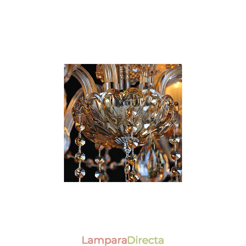 Lámpara de araña de cristal tradicional clásica de 6 luces