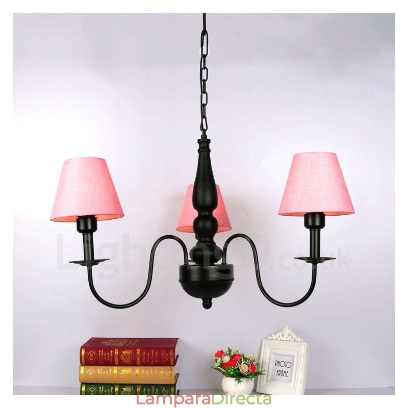 Lámpara de araña clásica tradicional de metal integrada de 3 luces