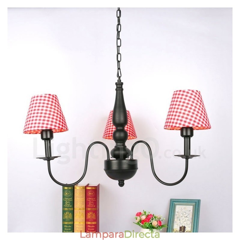 Lámpara de araña clásica tradicional de metal integrada de 3 luces