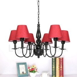 Lámpara de araña de metal integrada de estilo mediterráneo de 6 luces