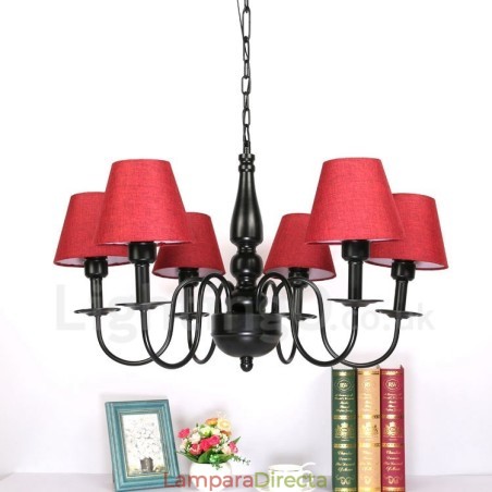 Lámpara de araña de metal integrada de estilo mediterráneo de 6 luces Lámpara de araña de metal integrada de estilo mediterráneo de 6 luces