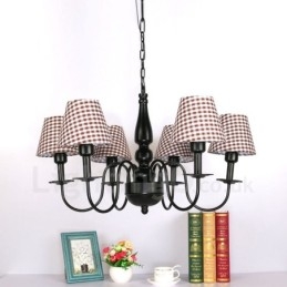 Lámpara de araña de metal integrada de estilo mediterráneo de 6 luces