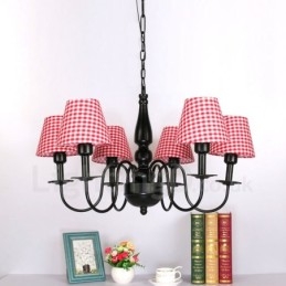 Lámpara de araña de metal integrada de estilo mediterráneo de 6 luces