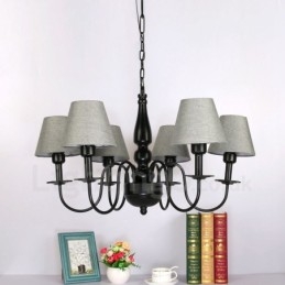 Lámpara de araña de metal integrada de estilo mediterráneo de 6 luces