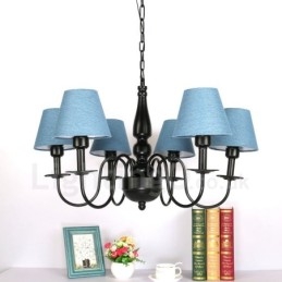 Lámpara de araña de metal integrada de estilo mediterráneo de 6 luces
