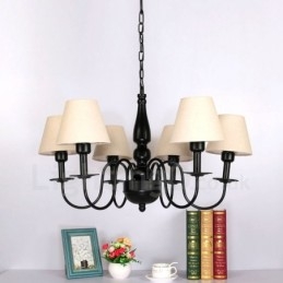 Lámpara de araña de metal integrada de estilo mediterráneo de 6 luces